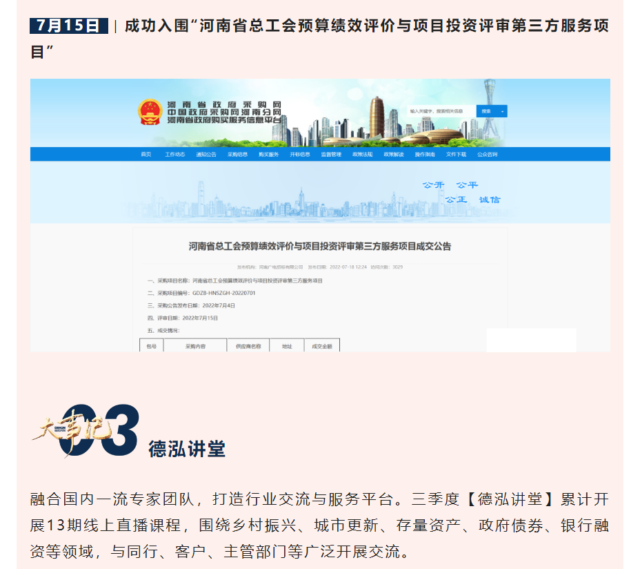 朝乾夕惕 孜孜不怠 | 德泓咨詢2022年第三季度大事記